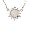 [R3712] - Серебряное колье ручной работы 'Goddess Opal' Серебро белое (родий) - 7 мм
