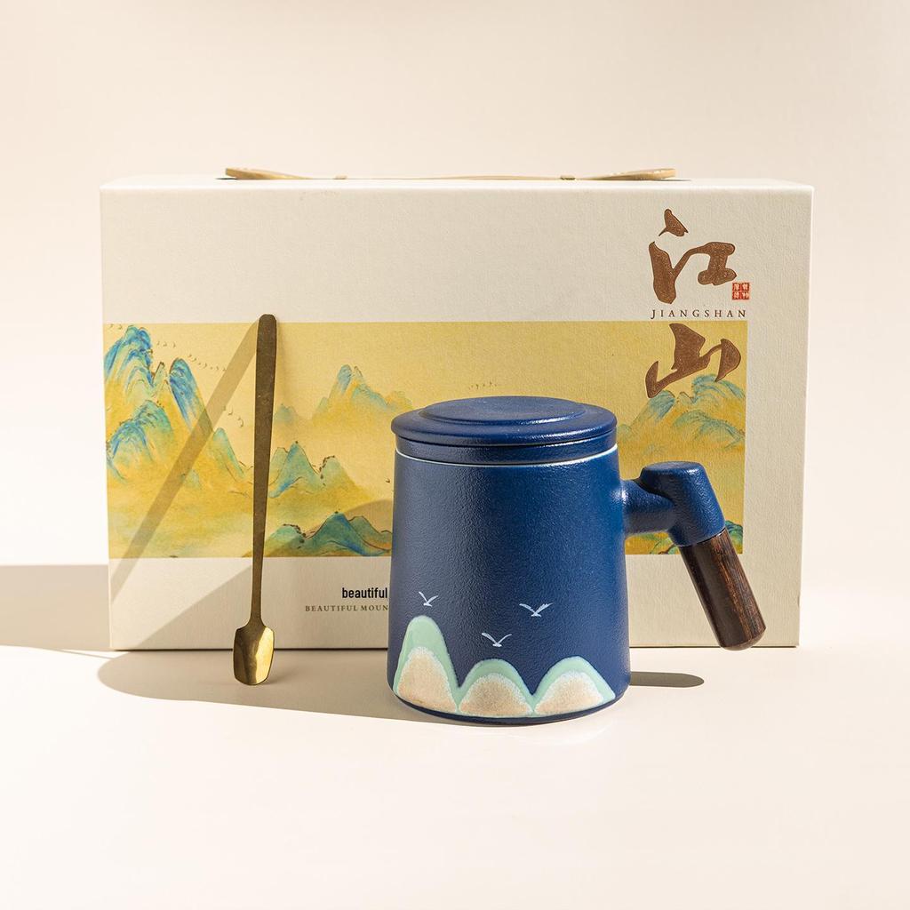 Керамический набор кружек для офиса - Сувенир для сотрудников с логотипом для ежегодных деловых встреч и корпоративных подарков