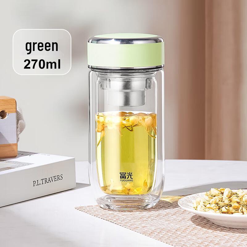 FUGUANG Double Wall Tea Infuser Glass Cup