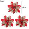 10/50pcs Artificial Glitter Christmas Flowers for Xmas Tree Ornament Fake Flower Floral New Year Party Home Decoratio