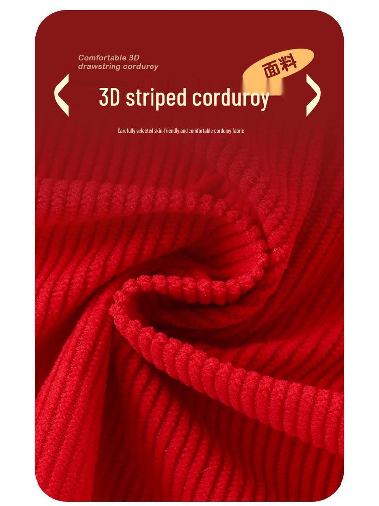 Детский вельветовый комбинезон в китайском стиле: Водонепроницаемый, грязеотталкивающий, двусторонний фартук в стиле тан-сюй для мальчиков и девочек, идеально подходит для осени и зимы.