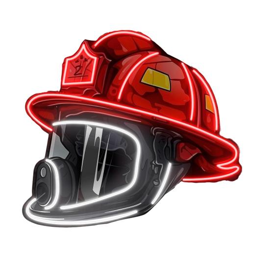 Firefighter Helmet Neon Light Sign USB Powered Dimmable LED Acrylic Helmet Lamp with On/Off Switch Firefighter Hero Wall Decoration