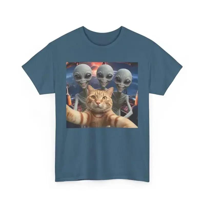 Cat Selfie Tee Alien Greys Shirt Funny Cat Lover Top Extraterrestrial T Shirt