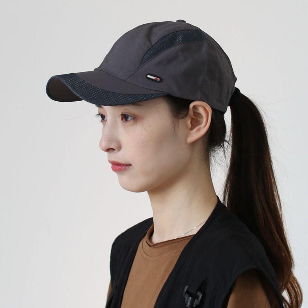 Snapback Mesh Baseball Cap Sun Protection Sports Hat Breathable Quick Dry Cap  Hiking