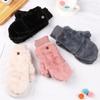Winter Soft Stretch Windproof Plush Mittens Faux Fur Gloves Thicken Warm Flip Type Gloves