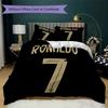 C Ronaldo Pattern Bedding uilt Set uilt Cover Pillowcase Home Decoration Birthday Gift (1 * duvet cover + 2 * pillowcase without core)