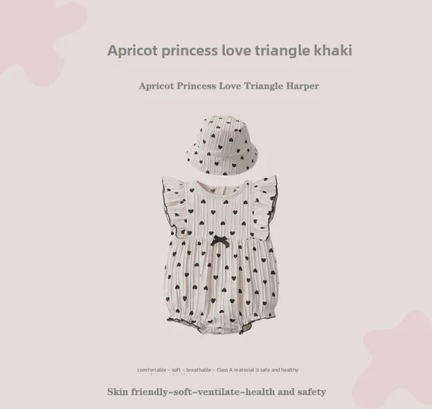 Летний комбинезон с капюшоном для новорожденной девочки - комбинезон принцессы для прогулок