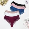 6Pcs Plus Size Sexy Panties Set Women Lace Wave Trim Stretch Cheeky Briefs Thongs 0Xl-5Xl
