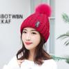 Women's Winter Knitted Wool Hat with Velvet Lining and Fashionable Scarf Set