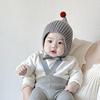 Cute Baby Winter Ear Protection Cap Solid Color Pompom Knitted Lacing Hat Windproof Warm Infant Toddler Earmuffs Beanie