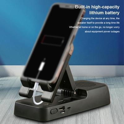Многофункциональная складная подставка для телефона с беспроводным Bluetooth-динамиком для iPhone, смартфона, настольного компьютера, нескользящий кронштейн, U-диск, TF-карта, игровой динамик