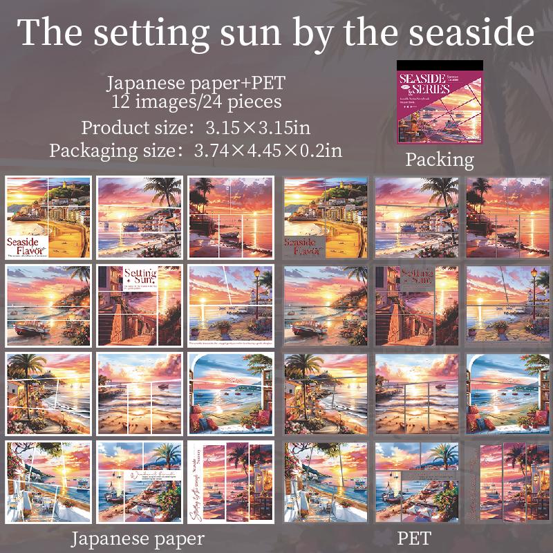Beautiful scenery 24/120 sheets Aesthetic Stationery Decorative Sticker Book DIY Journal Stickers Kids Gift Scrapbook supplies