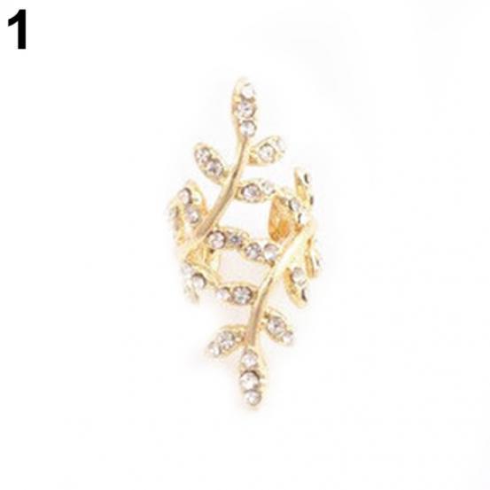 1 шт. женские серьги в стиле панк со стразами в виде листа, каффы, клипсы, гвоздики, ювелирные изделия с подвесками ADM