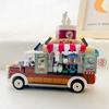 LOZ 1740 Dream Amusement Park Food Truck Coffee Drink Car Vehicle DIY Mini Blocks Bricks Building Toy for Children Gift No Box