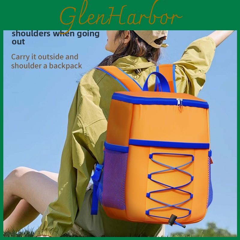 Oxford Cloth Picnic Backpack With Insulated Waterproof Cooler For Outdoor Camping And Hiking