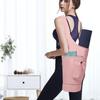 Yoga Mat Carrier Bag Large Opening Polyester Gym Bag with Waterproof Pocket and Drawstring Water Bottle Holder