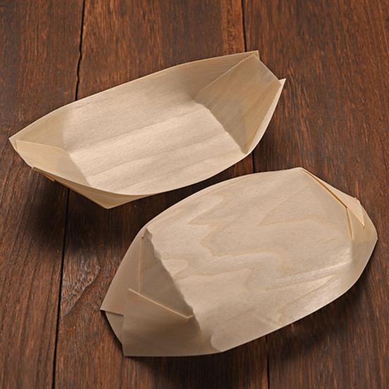 50 шт., практичные, удобные, многоцелевые, одноразовые, ручной работы, в форме лодки, тарелка для еды, десерта, кухонные принадлежности, поднос для закусок