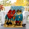 B-Bunny Red Heart Flannel Blanket Soft All-Season Throw, Design for Camping, Car Travel, Hiking Sofa, Bed, Office Perfect Gift for Parties