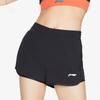 Li Ning Running Series SS22 Logo Print Quick-Dry Woven Sports Shorts Women Shorts Black AKSS396-1