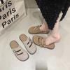 Римские тапочки Женские балетки Обувь на платформе Летние открытые Пляжные шлепанцы 2024 Сандалии с ремешком через пятку Для ходьбы Mujer Слайды
