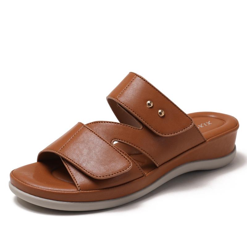 Туфли на танкетке с нескользящей подошвой женские летние новые модные повседневные универсальные для отдыха на морском пляже прохладные шлепанцы