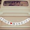 Elegant White 'Just Married' Banner - Perfect for Wedding & Bridal Shower Decor, Photo Booth Prop, and Garden Party Supplies, Bridal Wreath