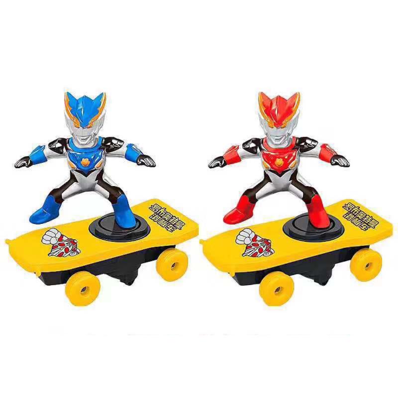 Супер Герои Человек-Паук Ультрамен трюк скутер скейтборд игрушки танцевальный герой легкая музыка вращение на 360 градусов