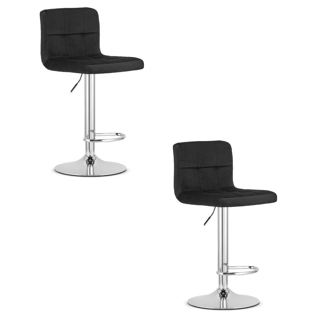 PROT stool - black velvet / chrome base x 2