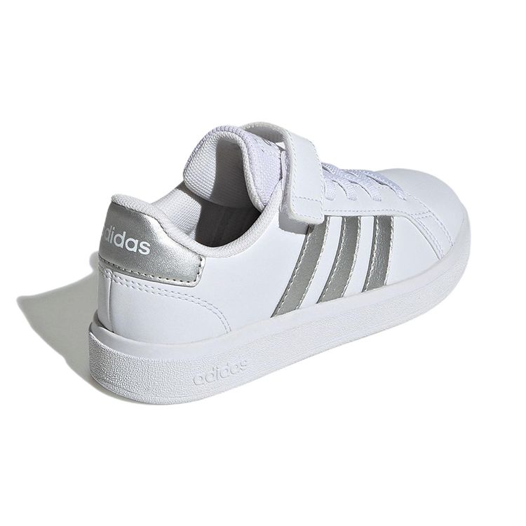 Adidas Grand Court 2.0 Little Kid White Matte Silver Детские кроссовки Cloud-White GW6516