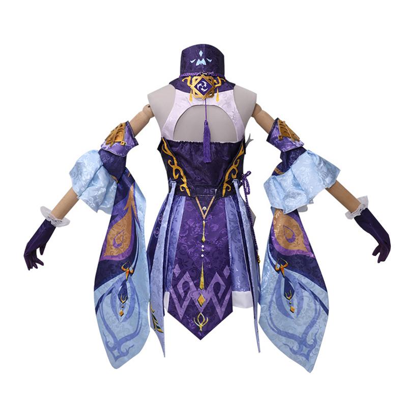 Keqing Косплей Игра Косплей Костюм Платье Униформа Парик Костюм Хэллоуин Вечеринка Одежда для Женщин Детей