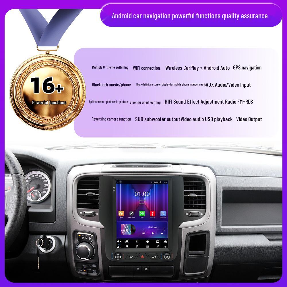 Совместимая 13-19 Dodge Ram Android Навигационная система с большим экраном и встроенной камерой заднего вида