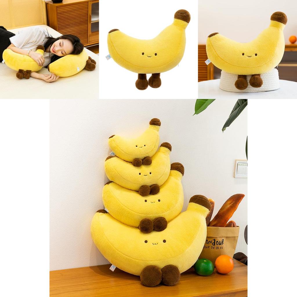 Fruitshaped Plush Banana Cushion With Short Pile Fabric Kids Bedroom Decor