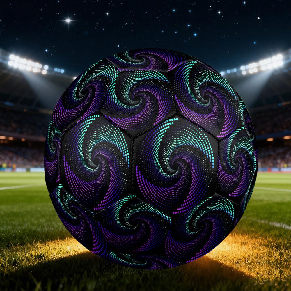 1pc Vortex Lights Size 5 Soccer Ball Professional Match Training Football Indoor &Outdoor Sports Ball Lightweight Durable c65103
