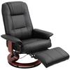 Recliner Chair TV Chair Reclining Chair, Faux Leather, 360 degrees Swivel Chair, 145 degrees Reclining, Black, 78 x 87 x 100 cm