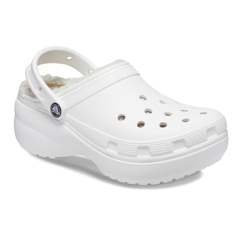Crocs Классические сабо на платформе с подкладкой 'Белые' Женские