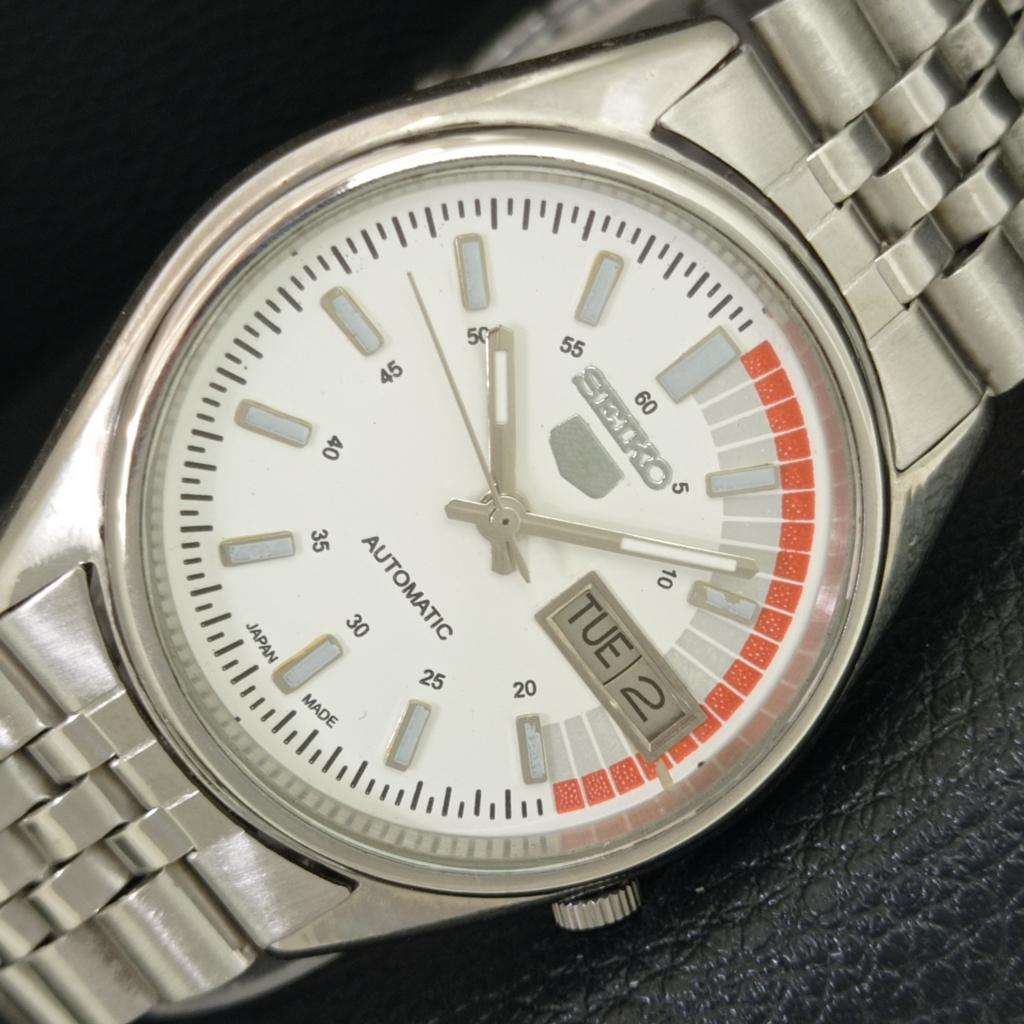 ОРИГИНАЛЬНЫЕ ВИНТАЖНЫЕ МУЖСКИЕ АВТОМАТИЧЕСКИЕ ЧАСЫ SEIKO 5 7009A ЯПОНИЯ БЕЛЫЙ ЦИФЕРБЛАТ a708731-1