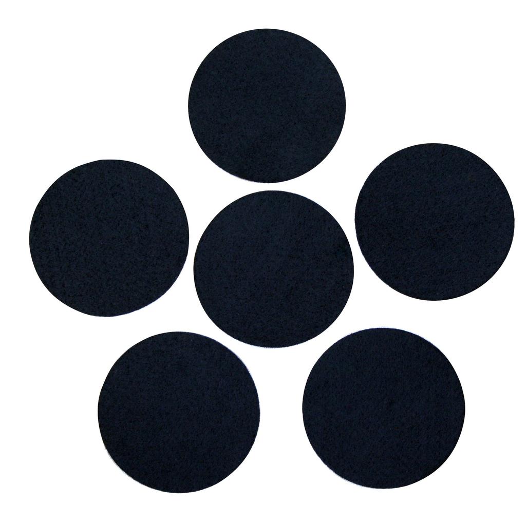 Black Adhesive Felt or for DIY and Professional Craft Finish of Circles, 2", 3", 4", 5" Wide, Self-Stick, Die-Cut, Projects, (Pack 5, 2-Inch Circles)