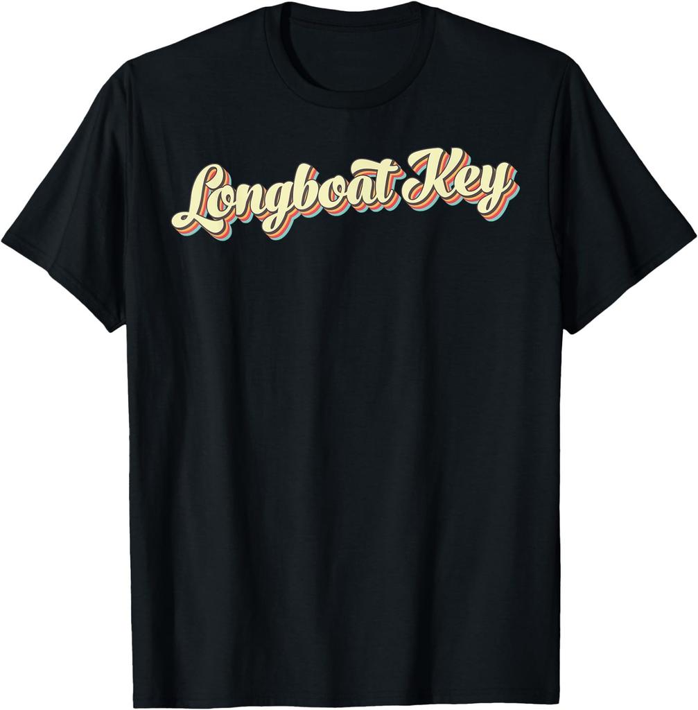 Longboat Key TShirt Retro Art Baseball Font Vintage T-Shirt