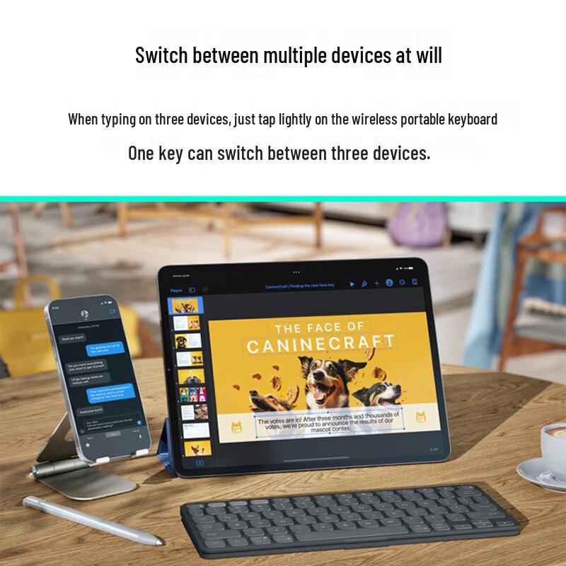 Logitech Keys-To-Go 2 Ultra-Thin Portable Multi-Device Bluetooth Keyboard