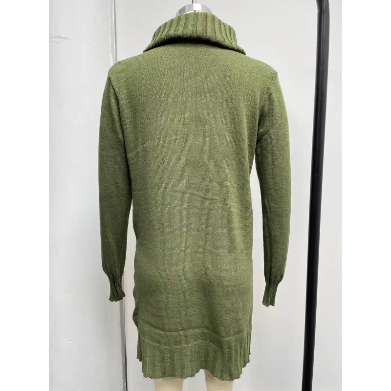 Women's Autumn and Winter Long Sleeve Turtleneck Knitted Sweater Dress