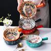 Керамическая Ручная Роспись Ручка Миска Креативная Мультяшная Завтрак Салатница С Ручкой Форма Для Запекания Запеканки Миска Для Завтрака