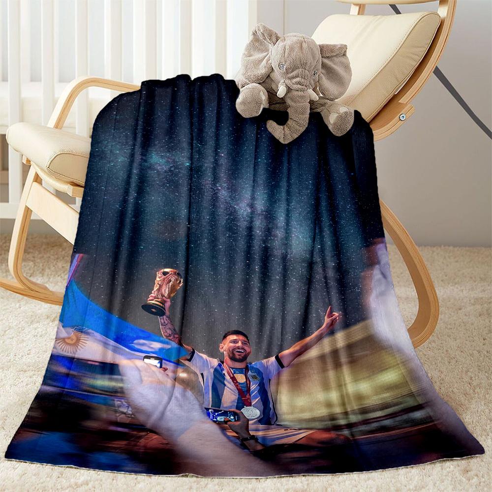 Messi 595 Blanket Soft & Cozy Perfect for Livingroom Office Chair Sofa for All Seasons Digital Print Best Holiday Gift for Friends Family