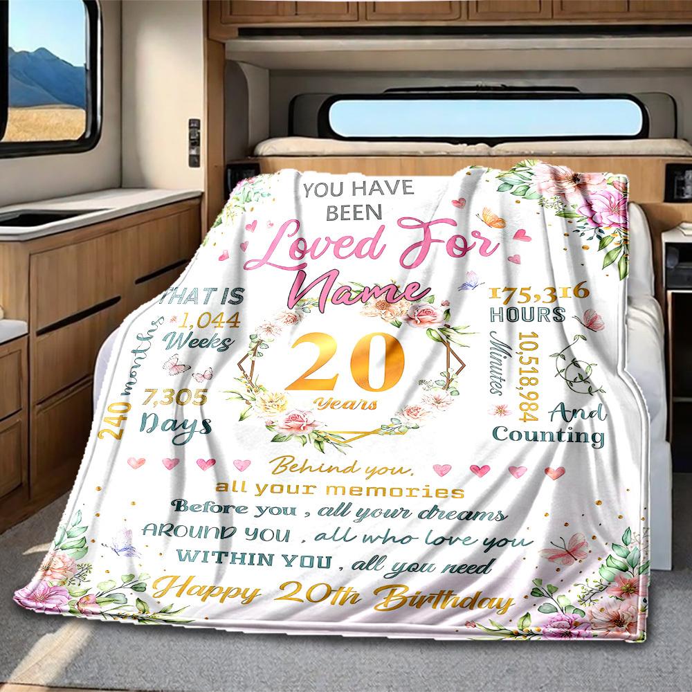 Loved For 20 Years Customize Your Name Rv Blanket Comfortable Soft Lightweight Allseason Multipurpose Blanket For Travel Camping Picnic Sofa Bed