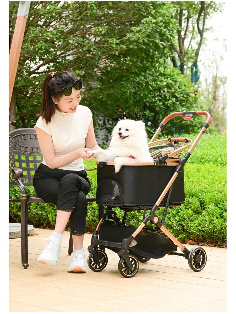 Lightweight Pet Stroller: Foldable, Detachable for Small Dogs & Cats - Ideal for Outdoor Use