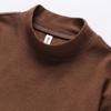 Autumn Winter Half Collar Solid Color Bottoming Tees Men Long Sleeve Add Velvet Casual Fashion T-shirt Male Pullover Top Homme