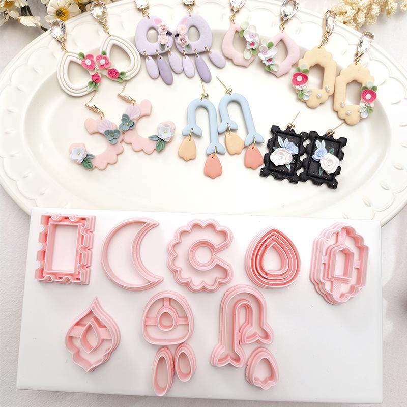 Уникальные формы из полимерной глины Формы для резки глины Инструменты для серег, ювелирных украшений, орнаментов своими руками