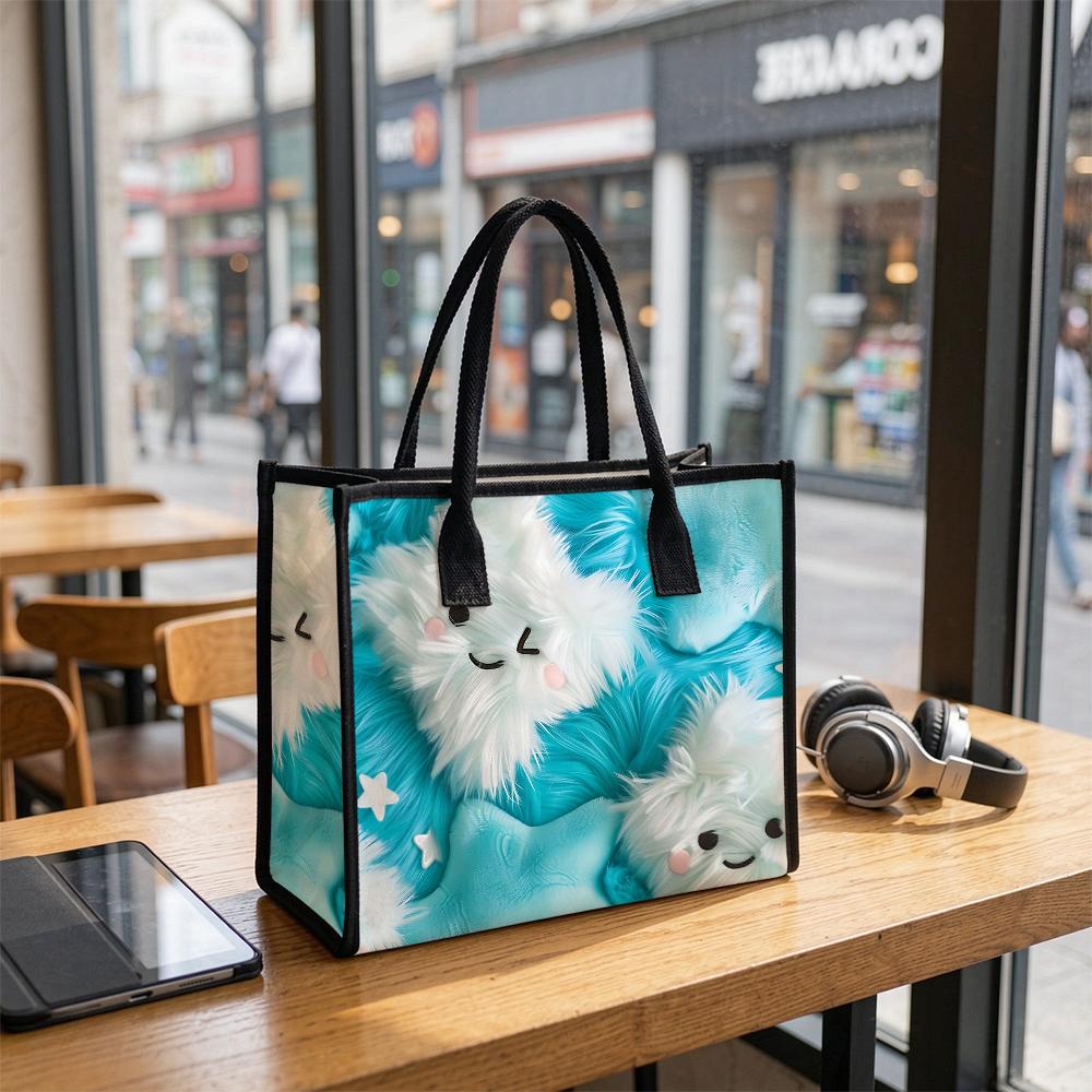 Cute Fuzzy Cartoon Tote Bag Fashion Large Capacity Casual Handbag for Shopping Travel Daily Use