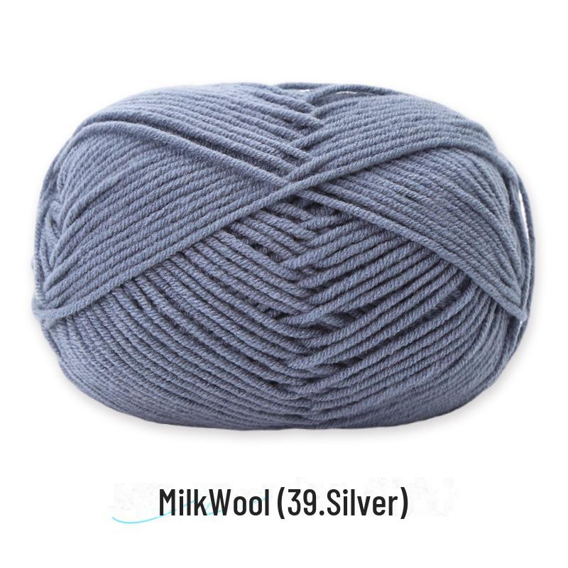 4-Strand Combed Milk Cotton Yarn Ball for DIY Crochet: Doll Making & Baby Sweater/Scarf Kit