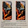 Flaming Wolf Head Phone Case for Samsung Galaxy S26 S25 S24 S23 S22 FE Ultra Plus Fashion Phone Cases Carcasa Glass Coque Fundas