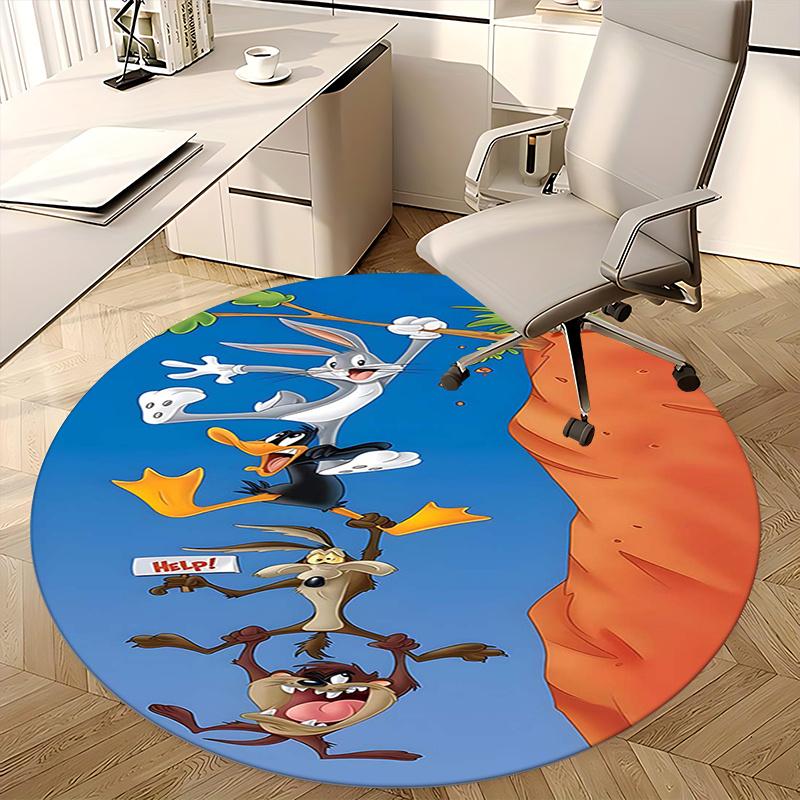 ,Looney Tunes Chair mat Round Rug Office carpet, Non slip, Suitable for Living Rooms, Bedrooms,Decor1205735a